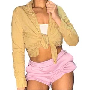 Khaki button up blouse